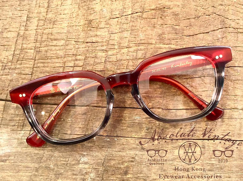 Absolute Vintage - Kimberley Road 金巴利道 方型幼框混色板材眼镜 - Red 红色 - 眼镜/眼镜框 - 塑料 