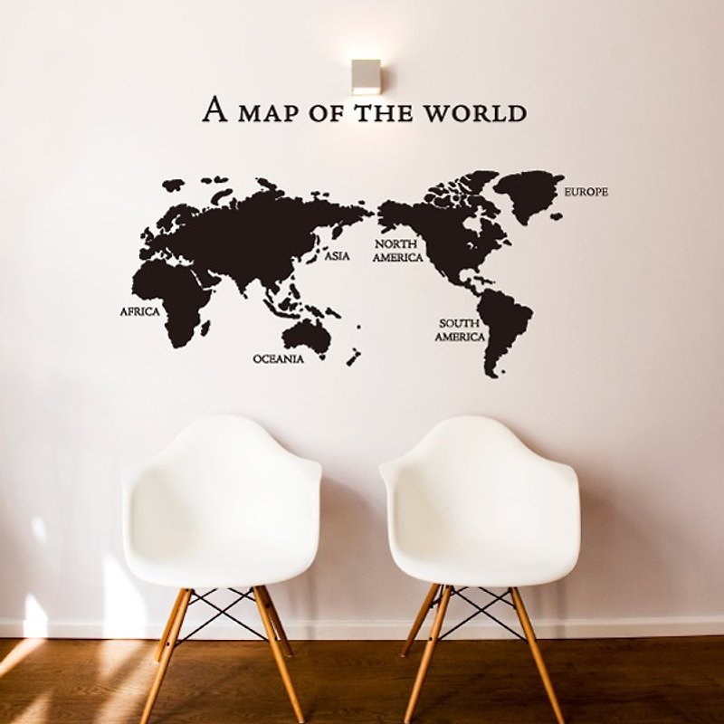 《Smart Design》创意无痕壁贴◆World Map - 墙贴/壁贴 - 纸 黑色