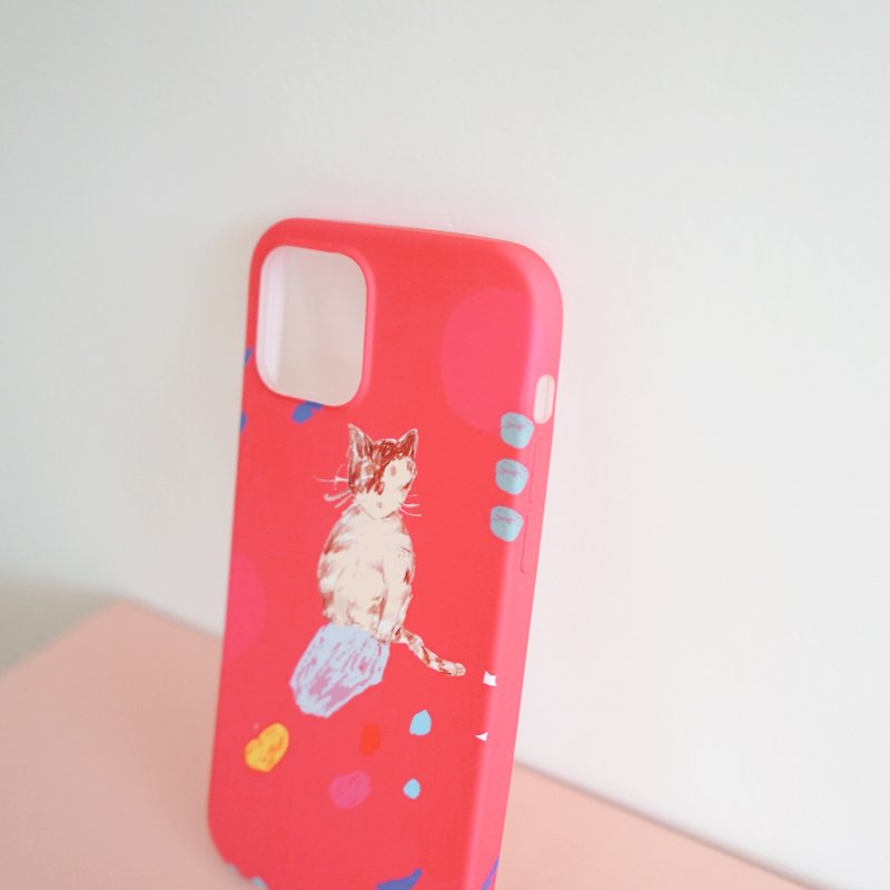 iphone 12 现货 街猫日记手机壳 饼干虎斑小猫-红红 - 手机壳/手机套 - 橡胶 红色