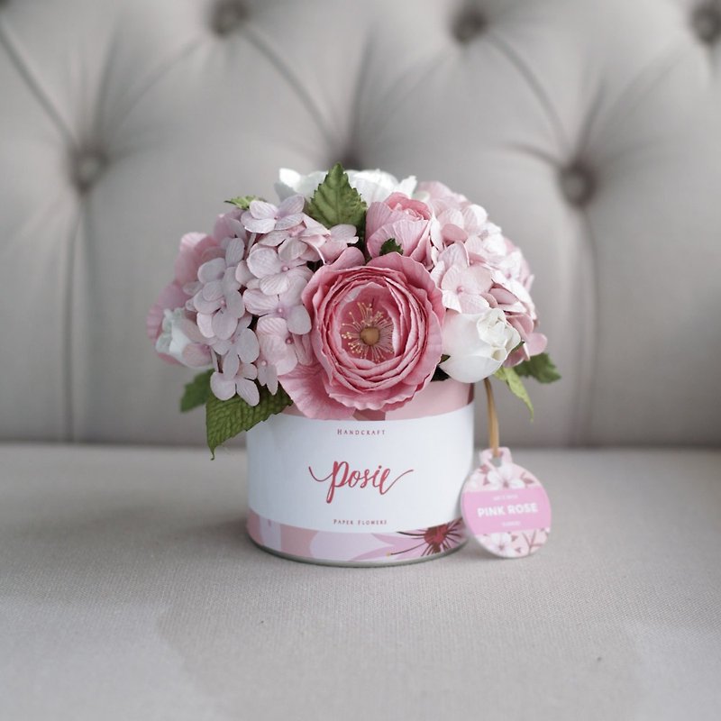 GM219 : Pink Mix Flowers Medium Aromatic Gift Box Pink Bloom Size 7" x 7" - 摆饰 - 纸 粉红色