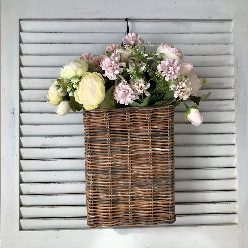 Rectangular wall basket. Door basket. Kitchen storage.  Hanging wall planter. - 收纳用品 - 环保材料 