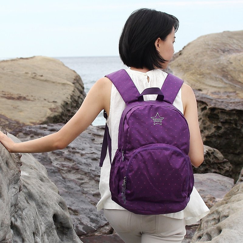 无感星点抗水旅行后背包(14'' Laptop OK)-紫色_100328 - 后背包/双肩包 - 防水材质 紫色