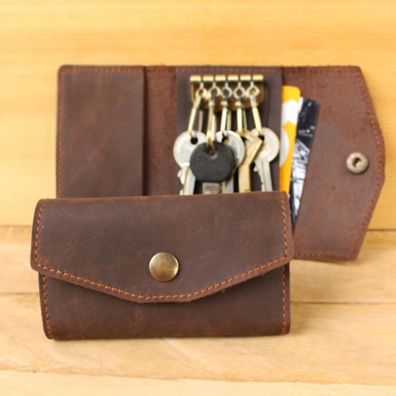 Key Case - H2 (Dark Brown) / Key Holder / Key Ring / Key Bag (Genuine Cow Leather) - 钥匙链/钥匙包 - 真皮 