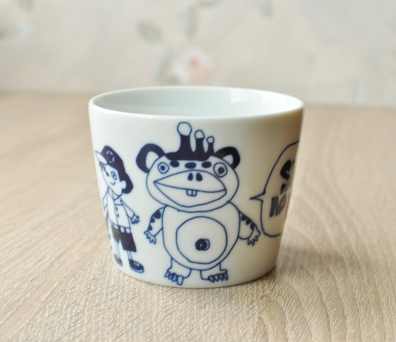 【日本SDL】日本制波佐见烧茶碗/酱汁碗/点心碗(BOOSKA怪兽图案) - 碗 - 瓷 蓝色