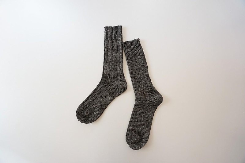 Linen 100% original socks BLACK - 袜子 - 棉．麻 黑色