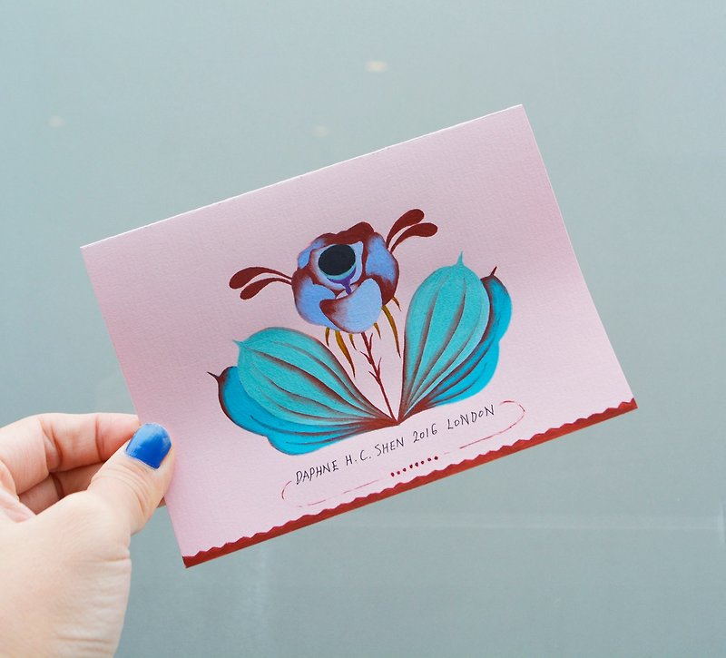 复古 独特 浪漫 花朵 客制化手绘卡片 情人节礼物 - 卡片/明信片 - 纸 粉红色