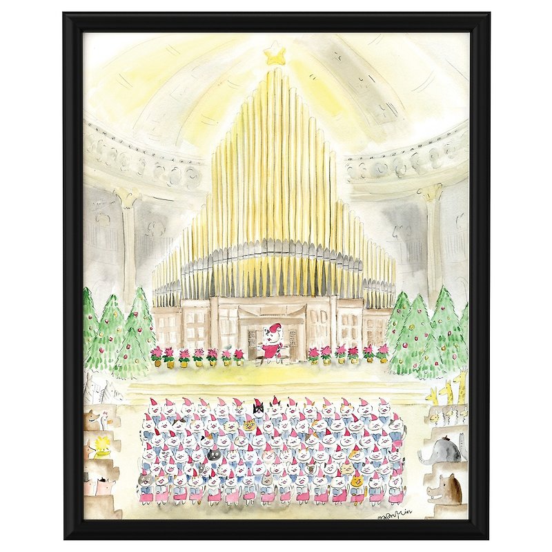 管风琴与合唱团圣诞音乐会海报40cmx50cm(不含框） - 海报/装饰画/版画 - 纸 金色