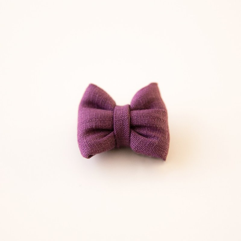 好澎澎浪漫紫蝴蝶结别针 - 一对两个 - 儿童、大人皆可使用 - 其他 - 棉．麻 紫色