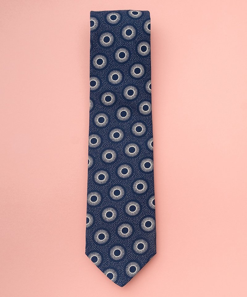 INDIGO DOT TIE - 领带/领带夹 - 棉．麻 蓝色