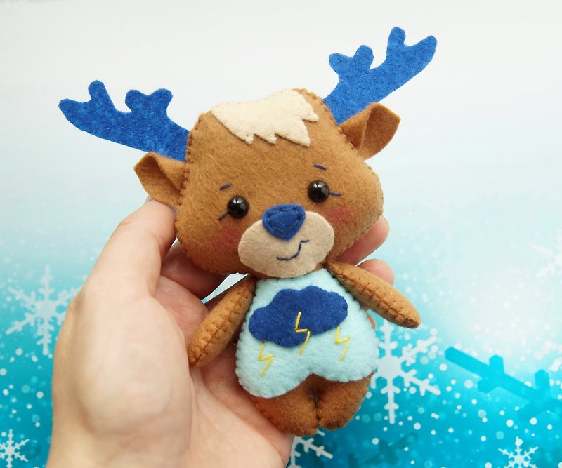 Felt toy sewing pattern, Cute Christmas deer pattern, Felt reindeer pattern - 手工艺教程/工具书 - 其他材质 