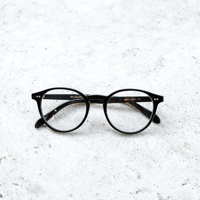 【目目商行】日本复古圆框 百搭黑  眼镜 镜框 - 眼镜/眼镜框 - 塑料 黑色