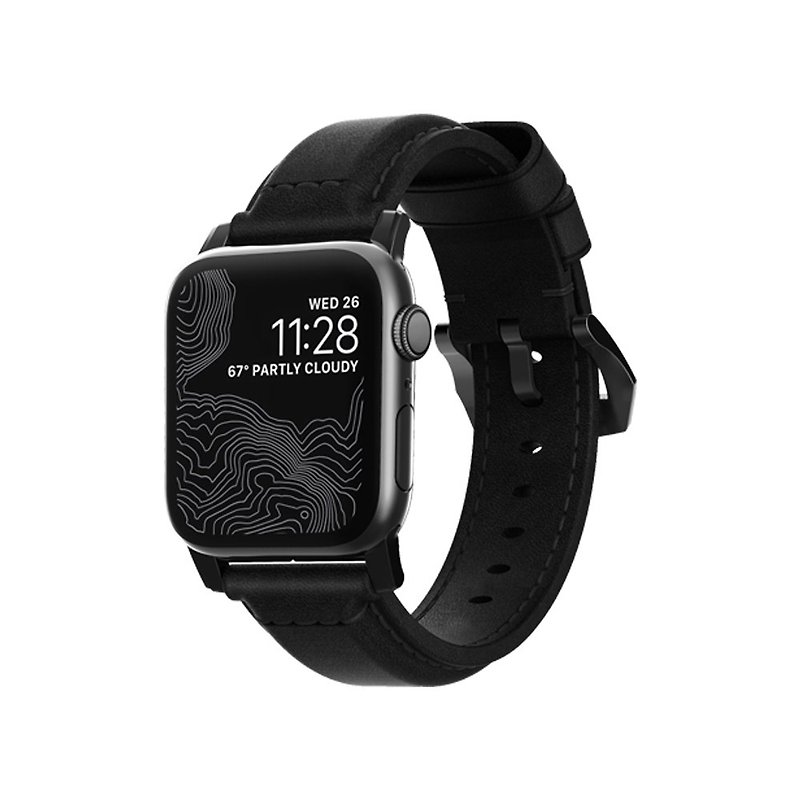 NOMAD Apple Watch专用质朴黑皮革表带经典黑42/44mm855848007915 - 表带 - 真皮 黑色