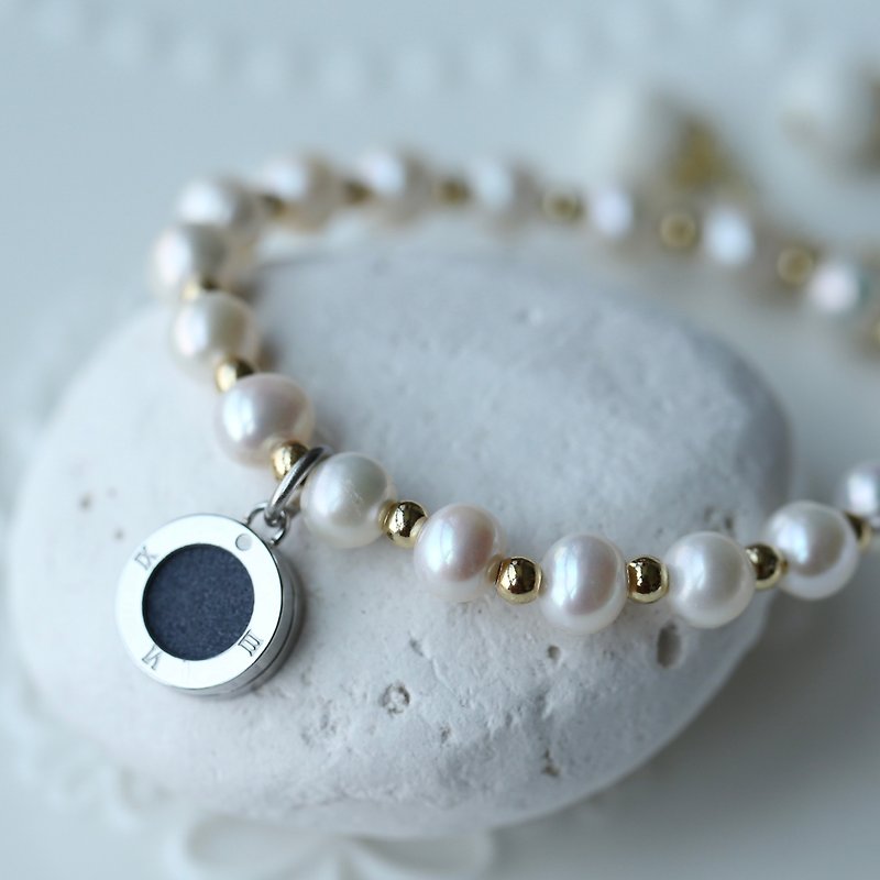 GEM系列 珍珠  扩香石手链 | 6mm - 手链/手环 - 珍珠 白色