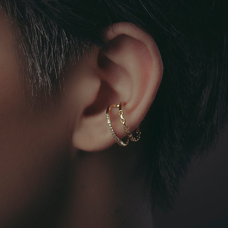 Alchemy | 炼金术系列 - 链结 * 耳骨夹 耳夹 耳夹 - 耳环/耳夹 - 铜/黄铜 金色
