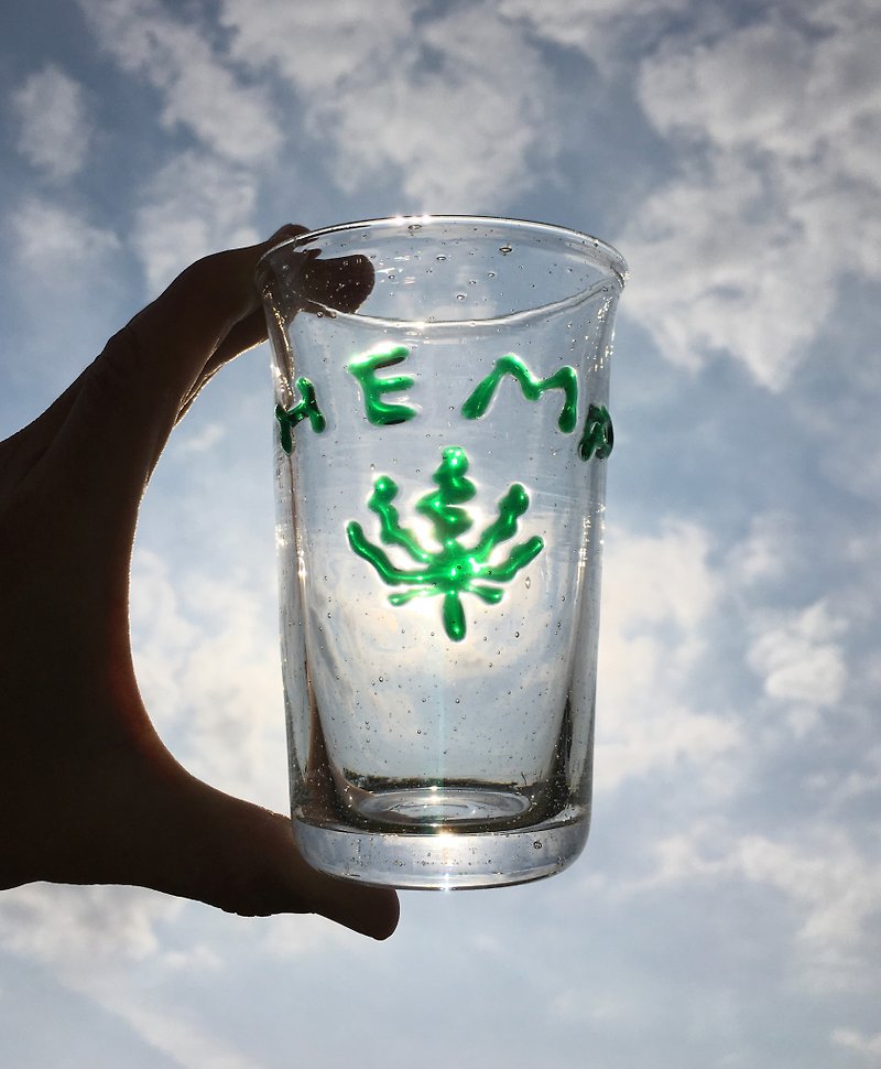 HEMP タンブラー　麻炭ガラス - 杯子 - 玻璃 绿色