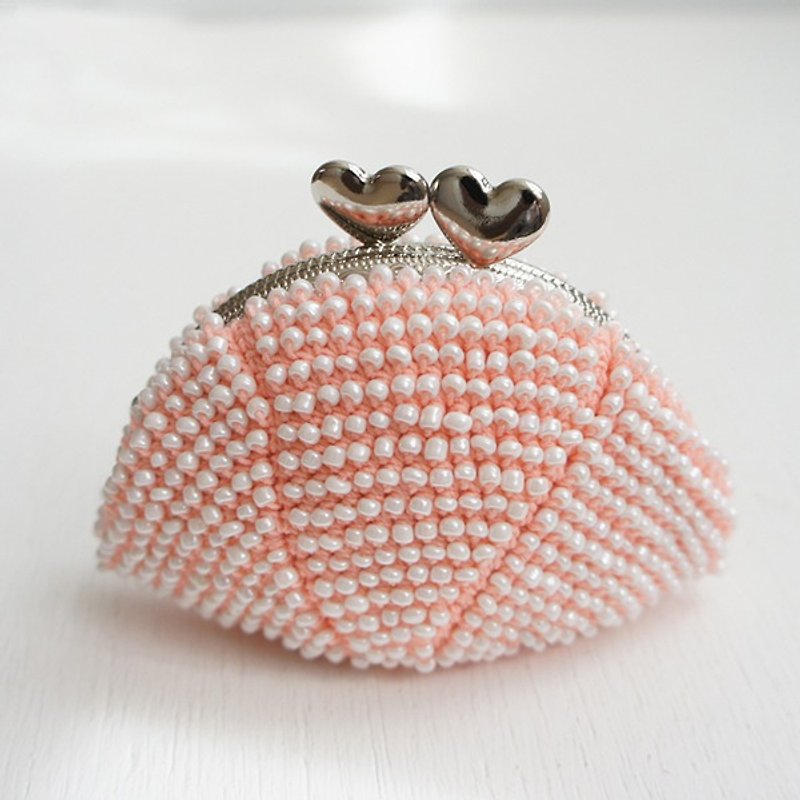 Ba-ba handmade beads crochet coinpurse  No.726 - 化妆包/杂物包 - 其他材质 粉红色