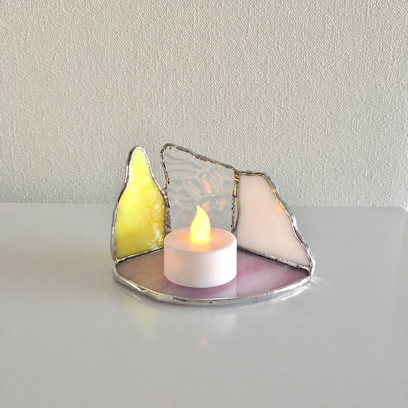 LEDライトホルダー キャンドルナイト マカロンカラー ガラス Bay View - 蜡烛/烛台 - 玻璃 粉红色