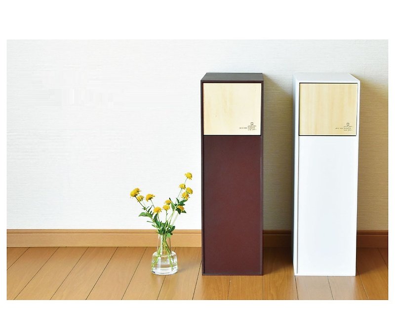 日本yamato japan doors S 手工木制前开式隙缝可堆叠垃圾桶 20L - 垃圾桶 - 木头 