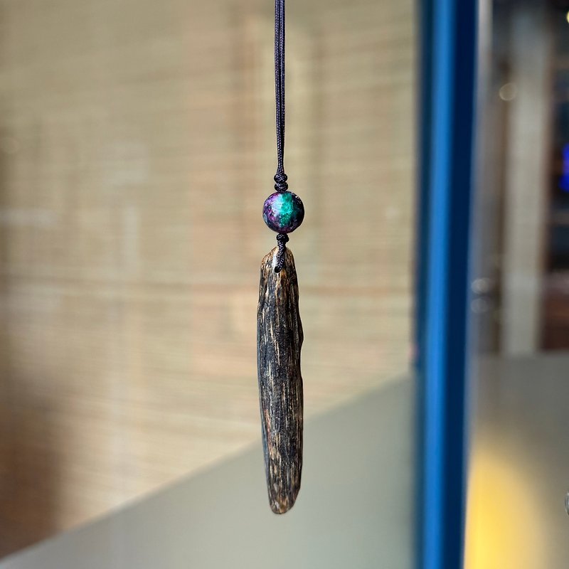 沉香 吊坠 项链 天然 印尼加里曼丹 - 项链 - 木头 
