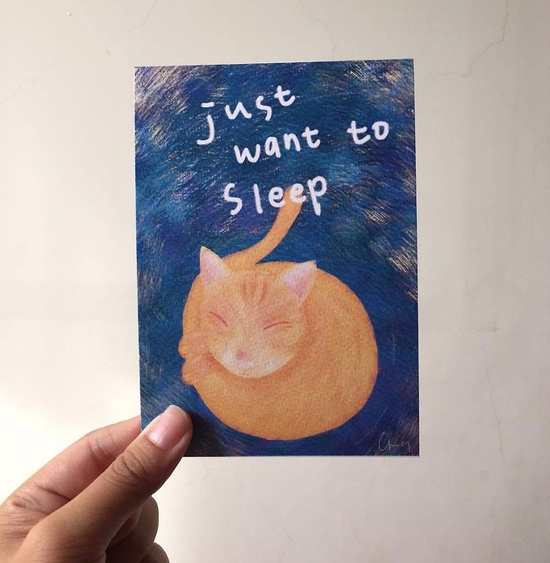 Just want to sleep - 卡片/明信片 - 纸 蓝色