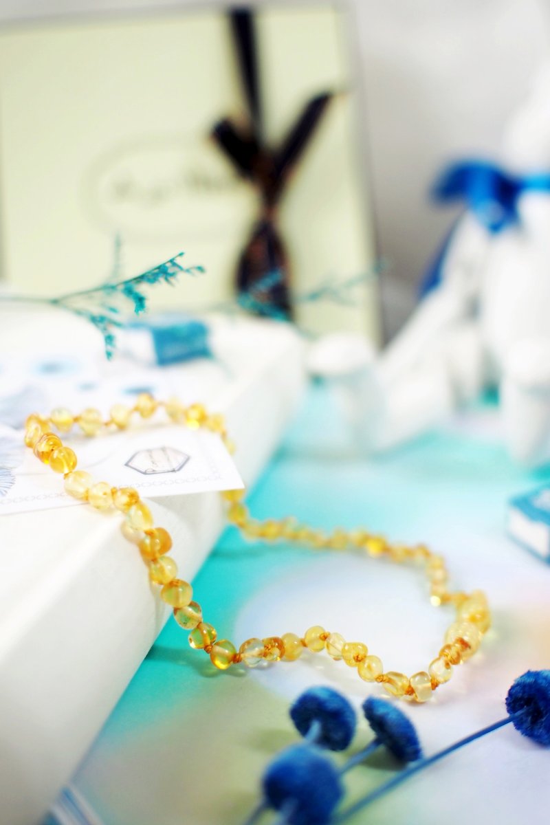 Alamode宝宝琥珀项链 柠檬黄 - 婴儿饰品 - 其他材质 咖啡色