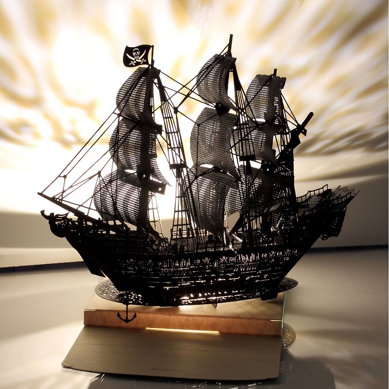 海盗船(黑珍珠版) - POSTalk 纸雕纸艺术光影模型 (LM-41) - 木工/竹艺/纸艺 - 其他材质 多色