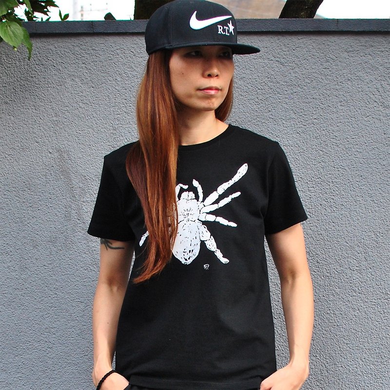 タランチュラ 蜘蛛 spider レディースtシャツ Black S M L  - 女装 T 恤 - 棉．麻 黑色