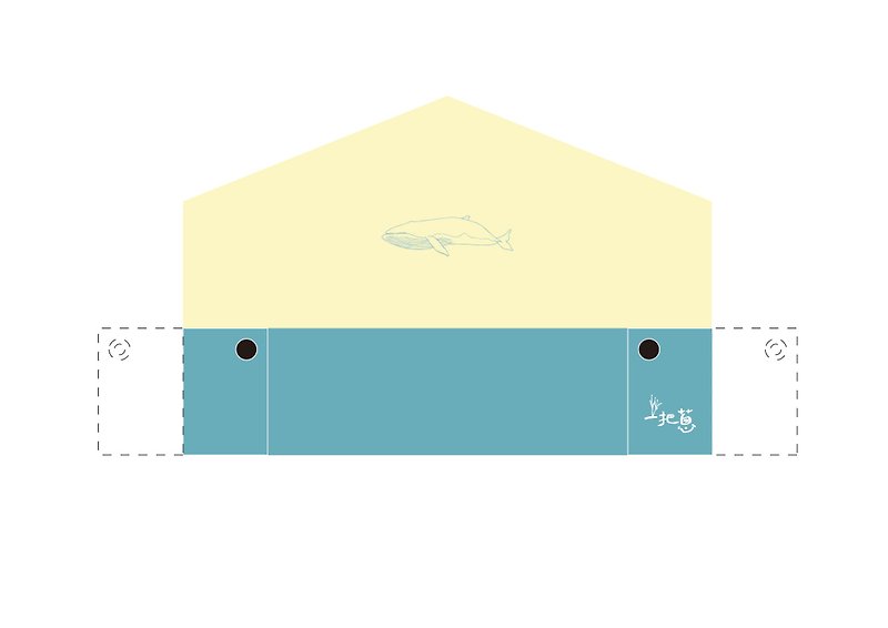 鲸鱼环保餐具袋/蓝绿色 - 收纳用品 - 棉．麻 绿色