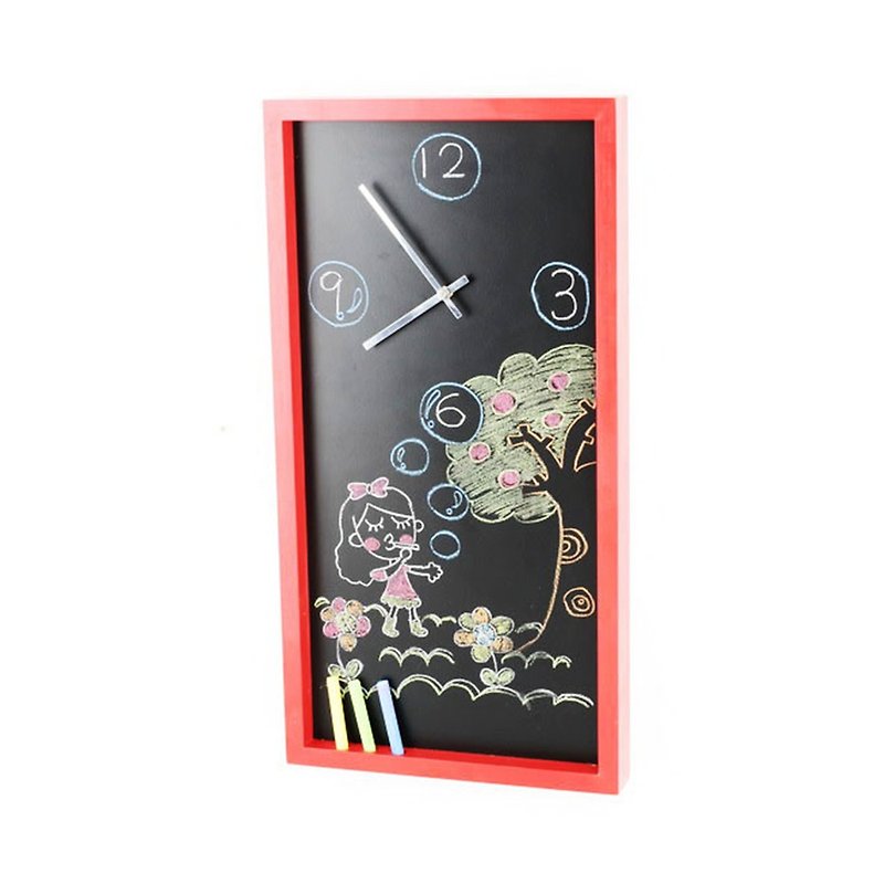 创意木质黑板挂钟 - 时钟/闹钟 - 木头 