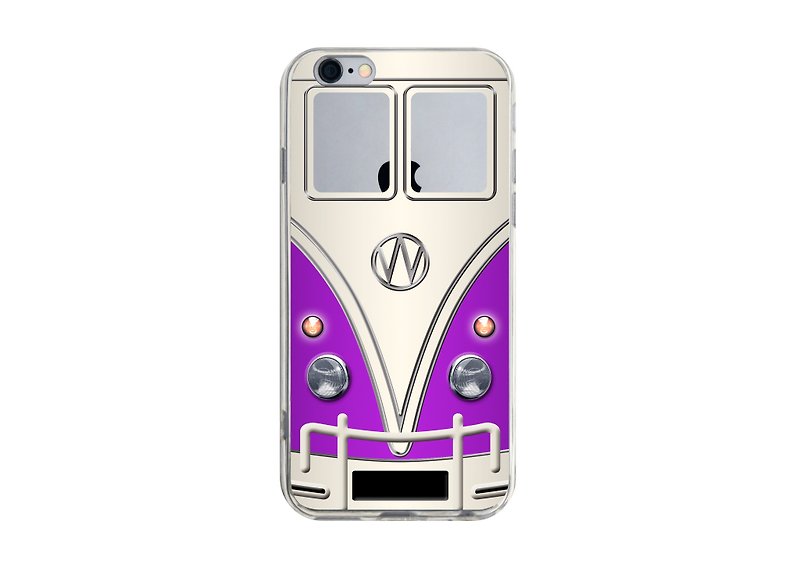 紫色怀旧小巴  iPhone 13 Pro Max 12 11 XS XR X SE 三星S21 S20 - 手机壳/手机套 - 塑料 紫色