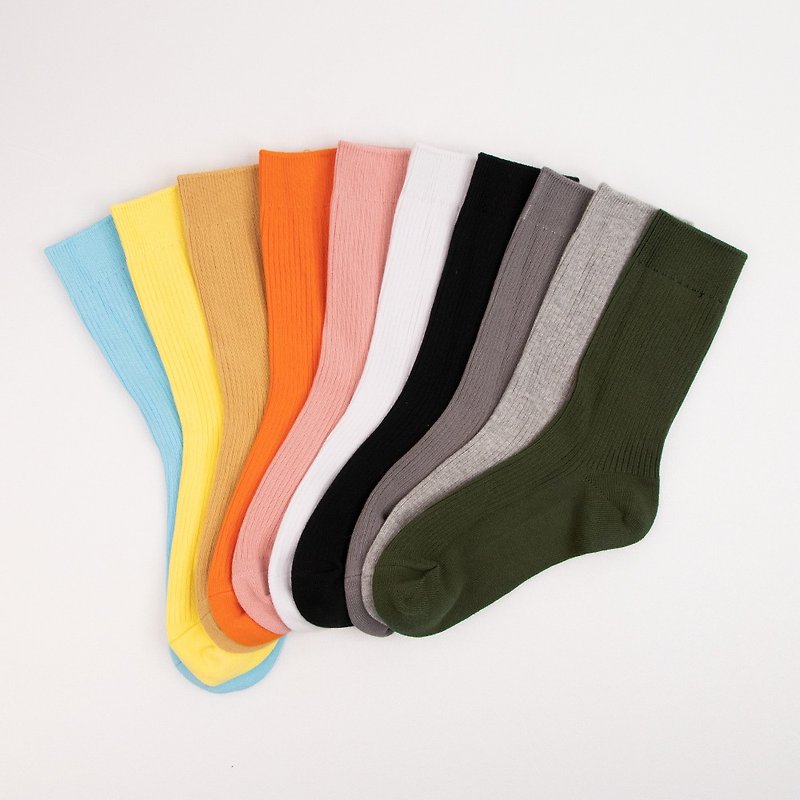 【WARX抑菌除臭袜】薄袜 | 经典素色 高筒袜 (共10色) - 袜子 - 棉．麻 