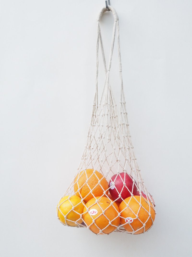 环保减塑系列 - 麻绳手工编织网袋 购物袋 - 手提包/手提袋 - 棉．麻 咖啡色