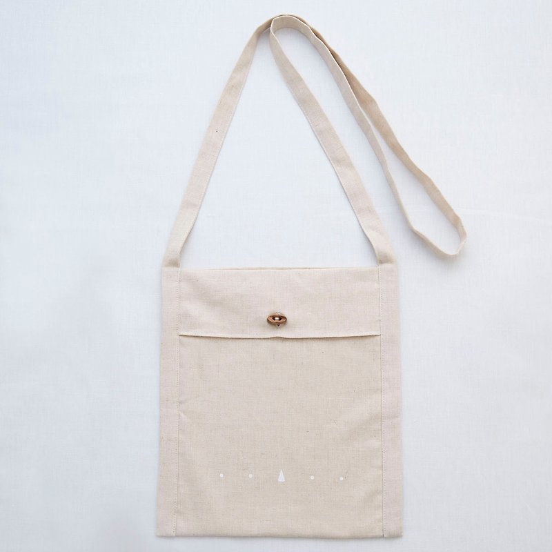 基本日常作 - 麻布日常袋(米色) - 侧背包/斜挎包 - 棉．麻 咖啡色