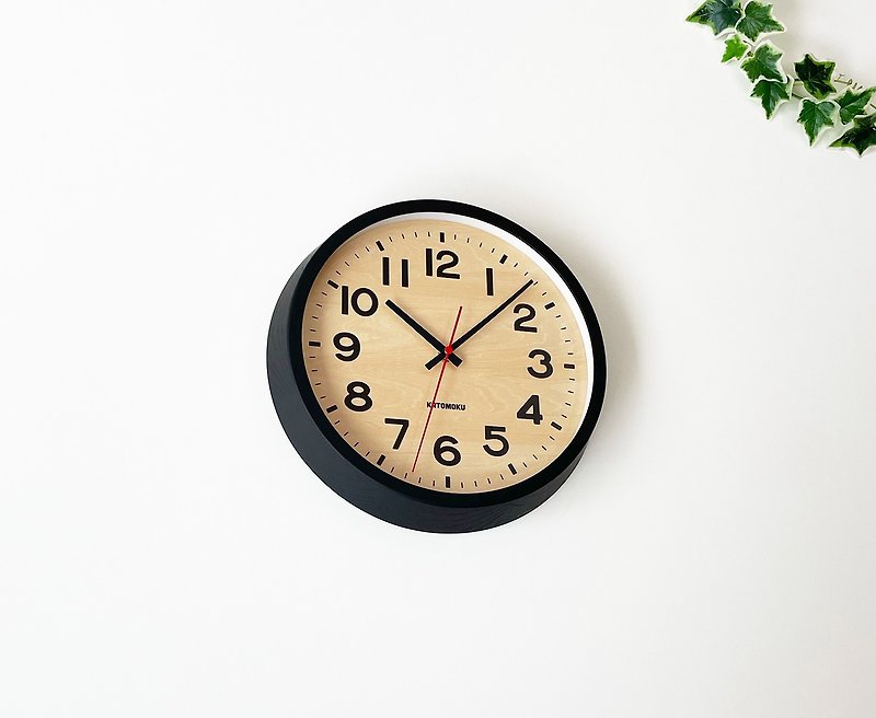 KATOMOKU muku clock 15 梣树 黑色 (km-107BL) 挂钟 日本制造 - 时钟/闹钟 - 木头 黑色