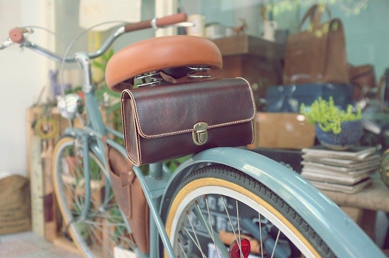 复古单车包 ，随身侧背包 ，多功能实用包款 - 侧背包/斜挎包 - 真皮 咖啡色