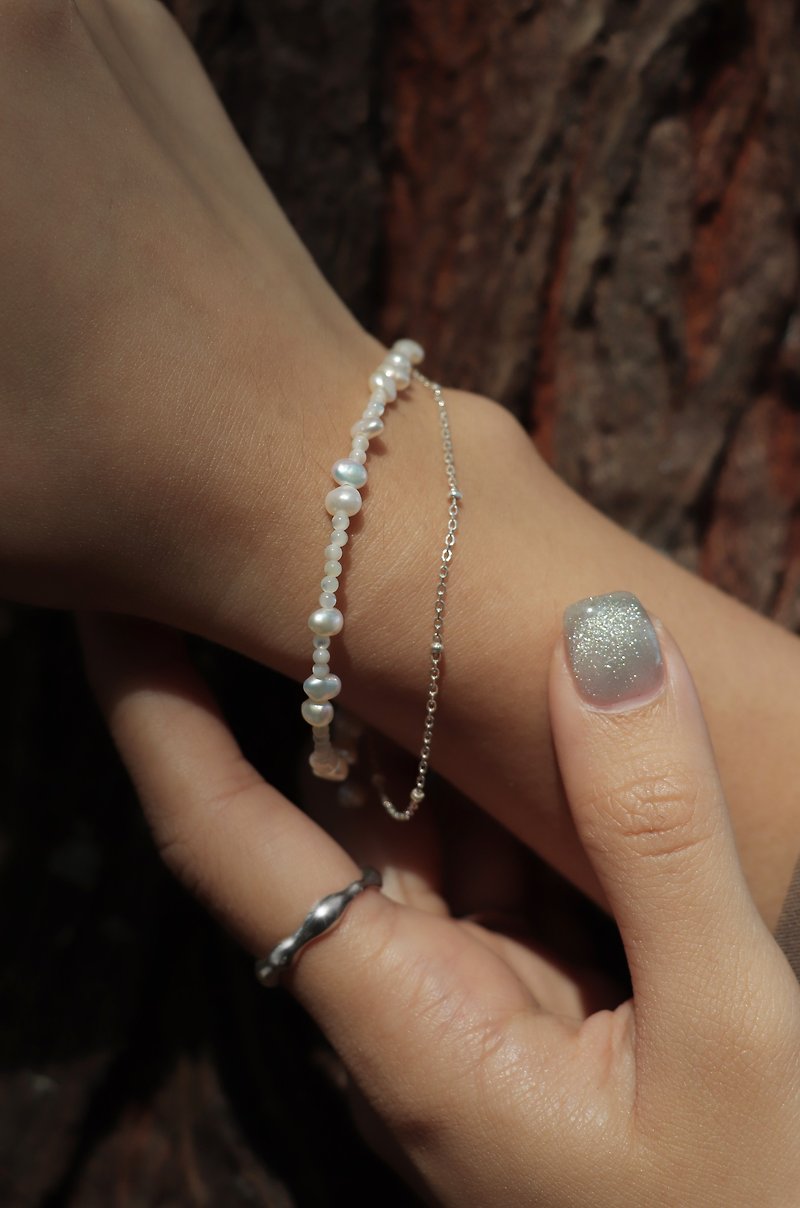 Pearl Bracelet—Nacre I 贝珠天然珍珠手链 - 手链/手环 - 珍珠 银色