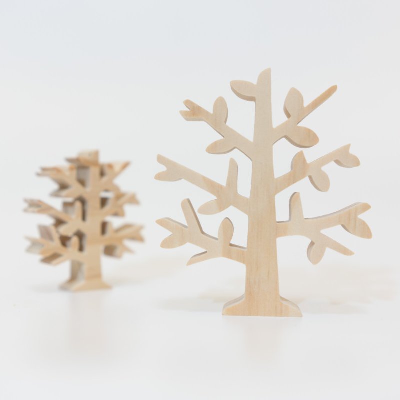 wagaZOO厚切造型积木 植物系列－小树 - 摆饰 - 木头 卡其色
