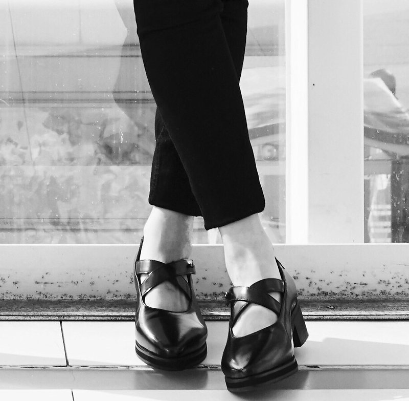 Black ballet high heels - 高跟鞋 - 真皮 黑色