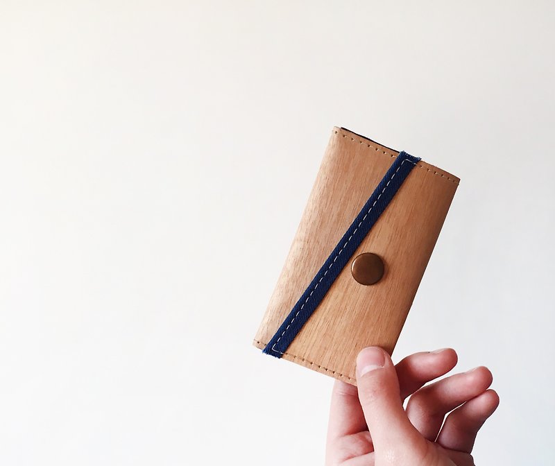 蓝染木质手感名片夹 - 名片夹/名片盒 - 木头 卡其色