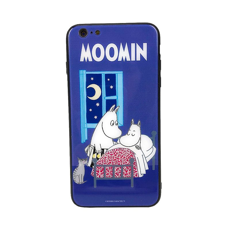 【iPhone系列】Moomin授权-噜噜米晚安好梦 水晶玻璃 手机壳 - 手机壳/手机套 - 玻璃 蓝色