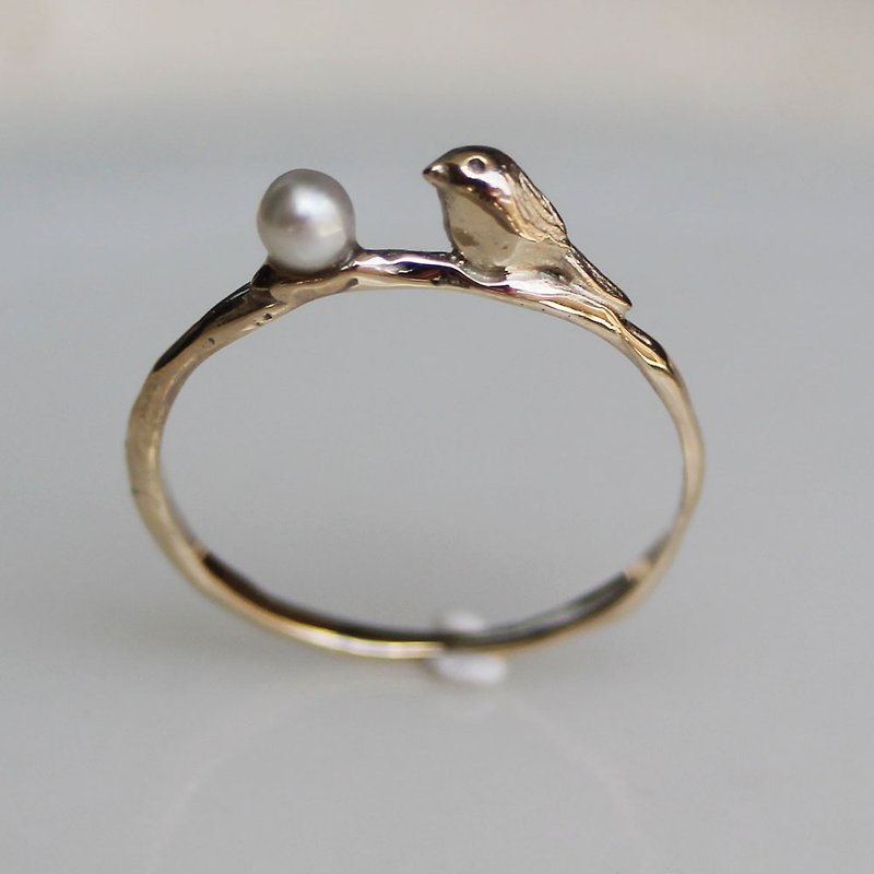 小鳥のリング　K10 - 戒指 - 贵金属 金色