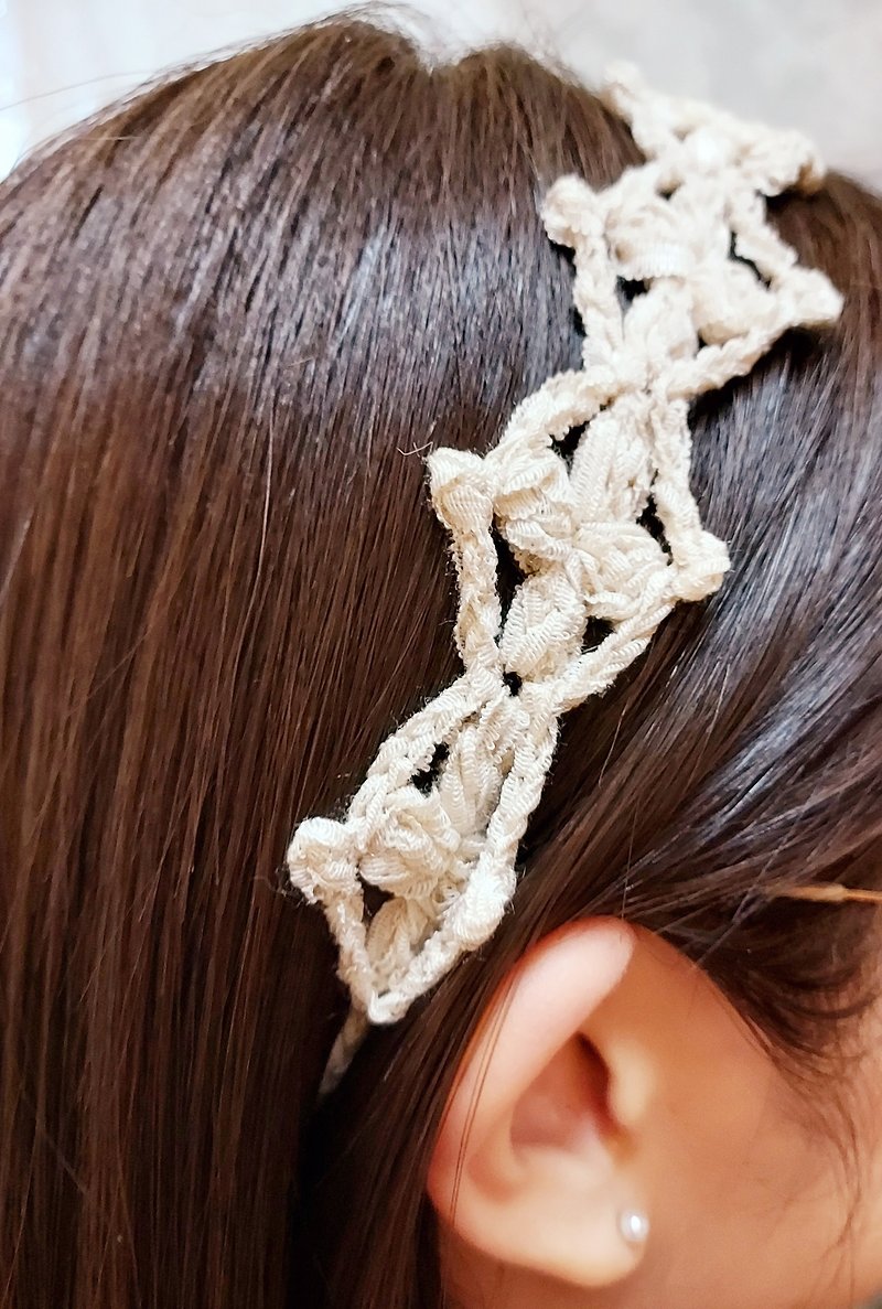 maruna's 织织花缎带发绑绑。 - 发饰 - 聚酯纤维 白色
