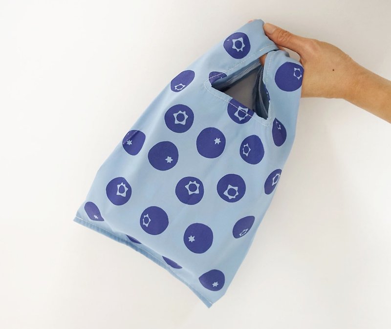 环保小型购物袋  饮料食物提袋  蓝莓 - 手提包/手提袋 - 防水材质 蓝色