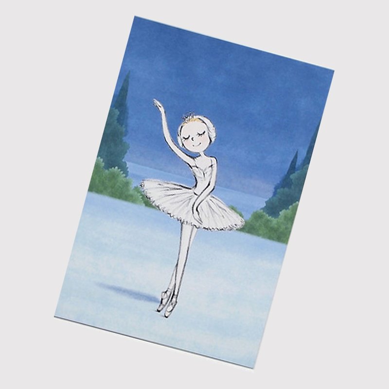 伊之珂芭蕾 | 天鹅湖 白天鹅公主 芭蕾明信片 - 卡片/明信片 - 纸 蓝色