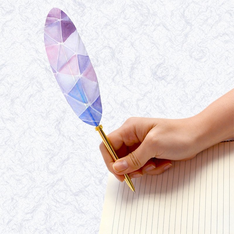 日本Quill Pen 羽毛原子笔 WaterColor水墨系列 W05 羽毛笔 - 圆珠笔/中性笔 - 其他材质 紫色