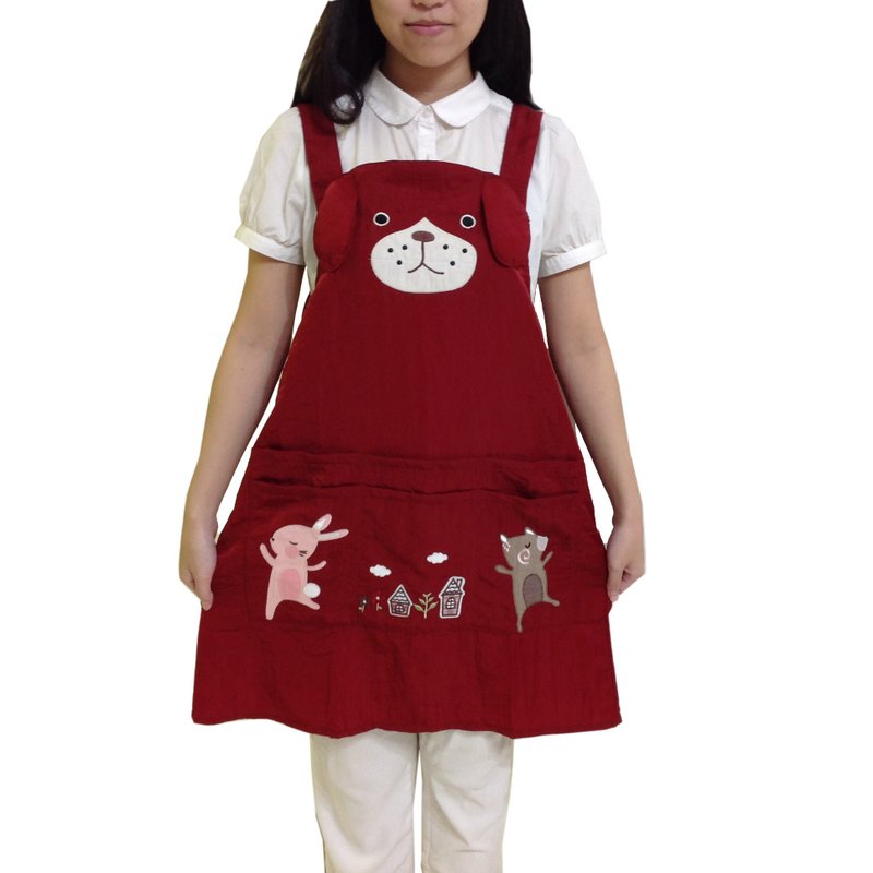 【BEAR BOY】丝光绵6口袋围裙-跳舞熊兔 - 围裙 - 其他材质 