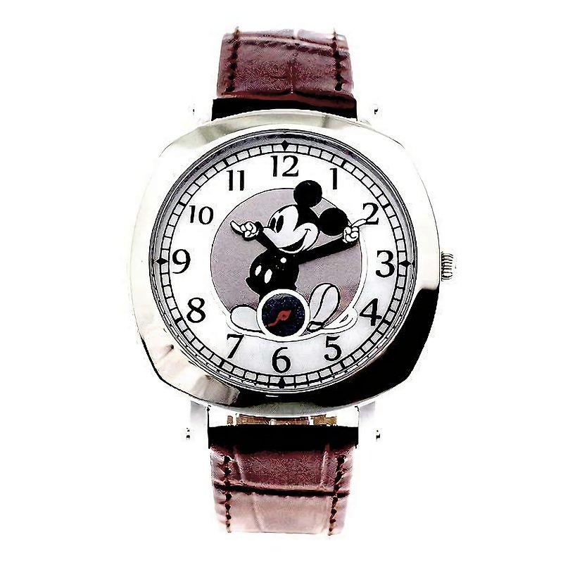 大人のディズニー腕時計 ミッキーマウス クッションケース 腕型針 シェル文字盤 シリアルナンバー入り100本生産品 - 女表 - 其他金属 白色