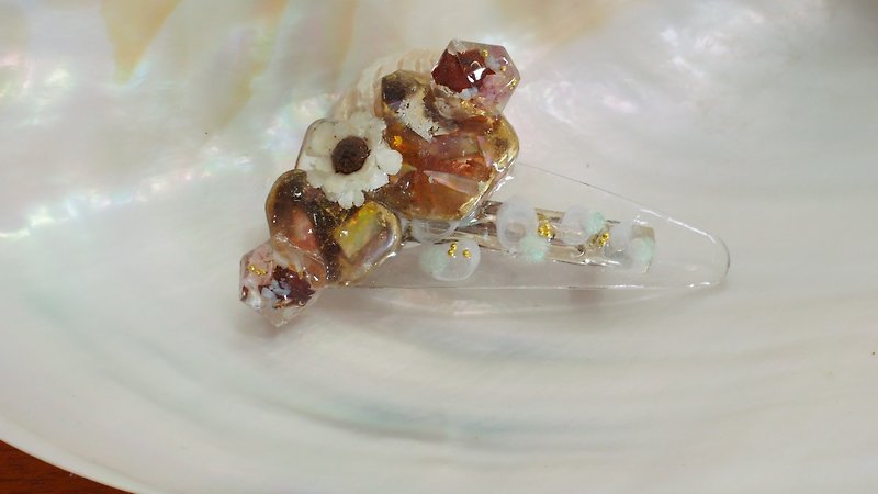 日本树脂 大理石风水晶花浏海发夹 - 发饰 - 其他材质 