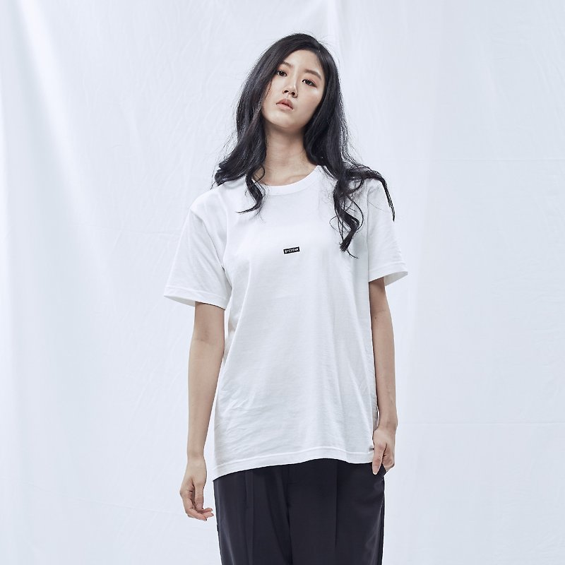 DYCTEAM 基础系列 | 重磅Box Logo Tee (WH) - 女装 T 恤 - 棉．麻 白色