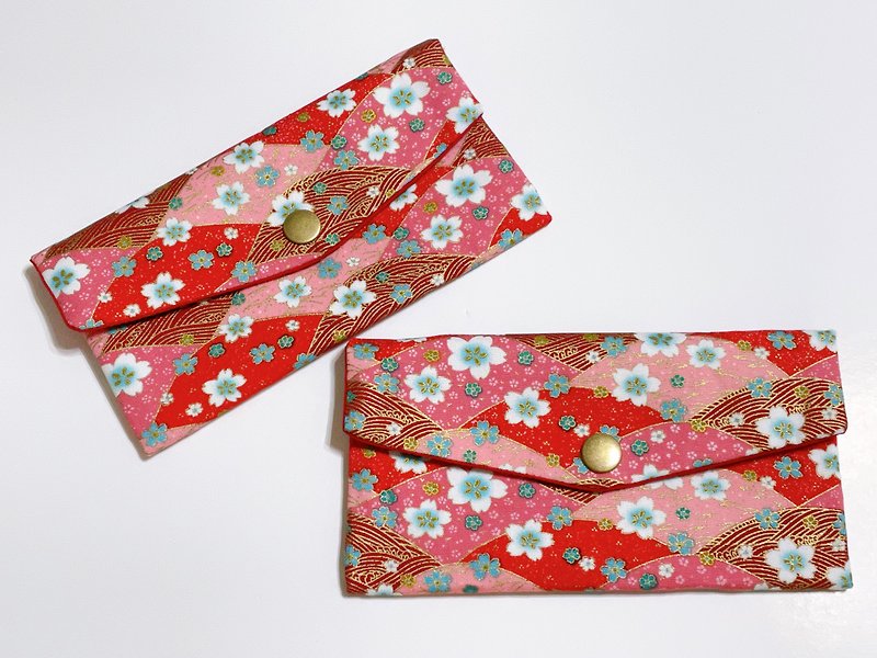日式和风樱花 红包袋/收纳袋/存折袋可免费绣字 - 红包/春联 - 棉．麻 红色